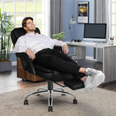 6-Point Massage Office Chair with Heating, Reclining Backrest, Footrest, Black